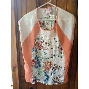 Romeo & Juliet Couture  Orange‎ Floral Top Size M